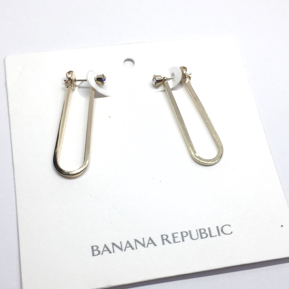 NWT Banana Republic Gold Pin Earrings - Picture 2 of 4